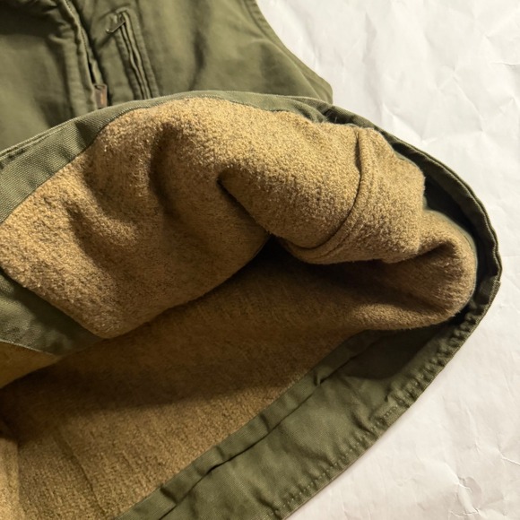 Carhartt VTG Womens Quilt Wool Lined Canvas Vest Olive Green Full Zip Work S - Picture 3 of 6